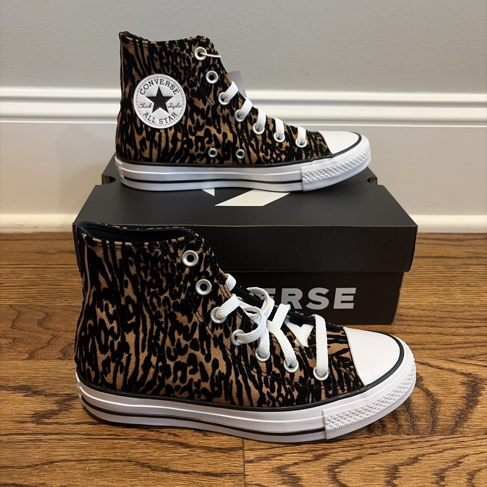 Converse Chuck Taylor All Star Hi Leopard Print Shoes Women's Size 6.5 A17948F